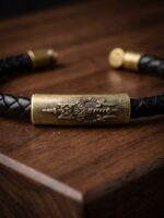 WJ-WP-BR04-BK-17 (3) Unisex Leather Braided Bracelet - Black