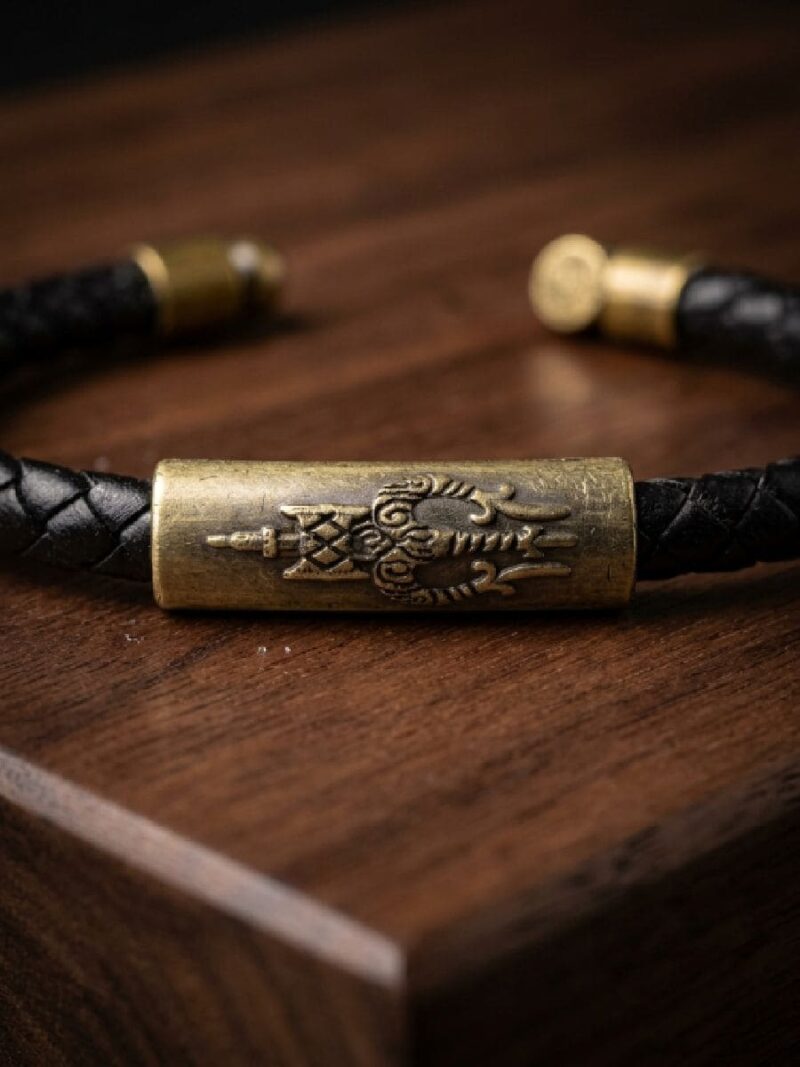 Unisex Leather Braided Bracelet - Black