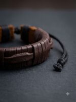 WJ-WP-BR04-BR-03 (3) Unisex Leather Bracelet - Brown