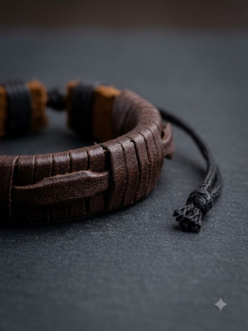 Unisex Leather Bracelet - Brown