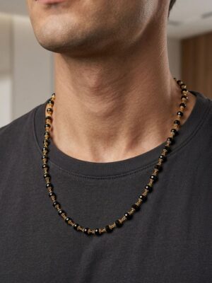 Unisex Crystal Beaded Chain - Black