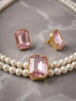 WJ-WP-CO05-PK-02 (3) Women's Pearl Choker Necklace Set - Pink