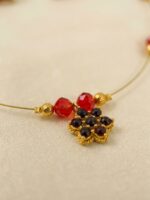 WJ-WP-CO05-RD-01 (3) Women's Gold Wire Crystal Choker Set - Red