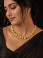 WJ-WP-NR-56-04-b. Women's Alloy Gold Statement Necklace