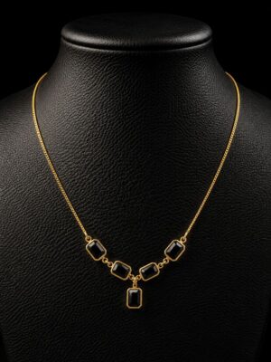 Women's Alloy Statement Necklace Gold & Black
