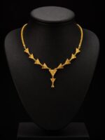 WJ-WP-S-35-03-f Women's Alloy Triangle Necklace Gold