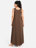 WS-SABBNA-02-CL-FREE-SIZE-32-B Women's Full-Length Cotton Slip Nightdress – Clay