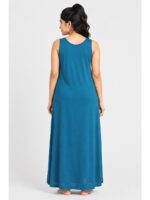 WS-SABBNA-02-TL-FREE-SIZE-33-B Women's Full-Length Cotton Slip Nightdress – Teal