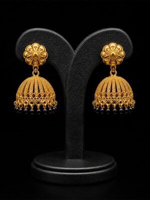Gold-Plated Jhumka Earrings - Gold