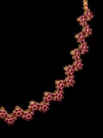 W-JW-S-30-17-b Floral Stone Necklace - Gold & Pink