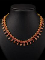 W-JW-S-31-05-f Women's Alloy Necklace Gold & Ruby Pink