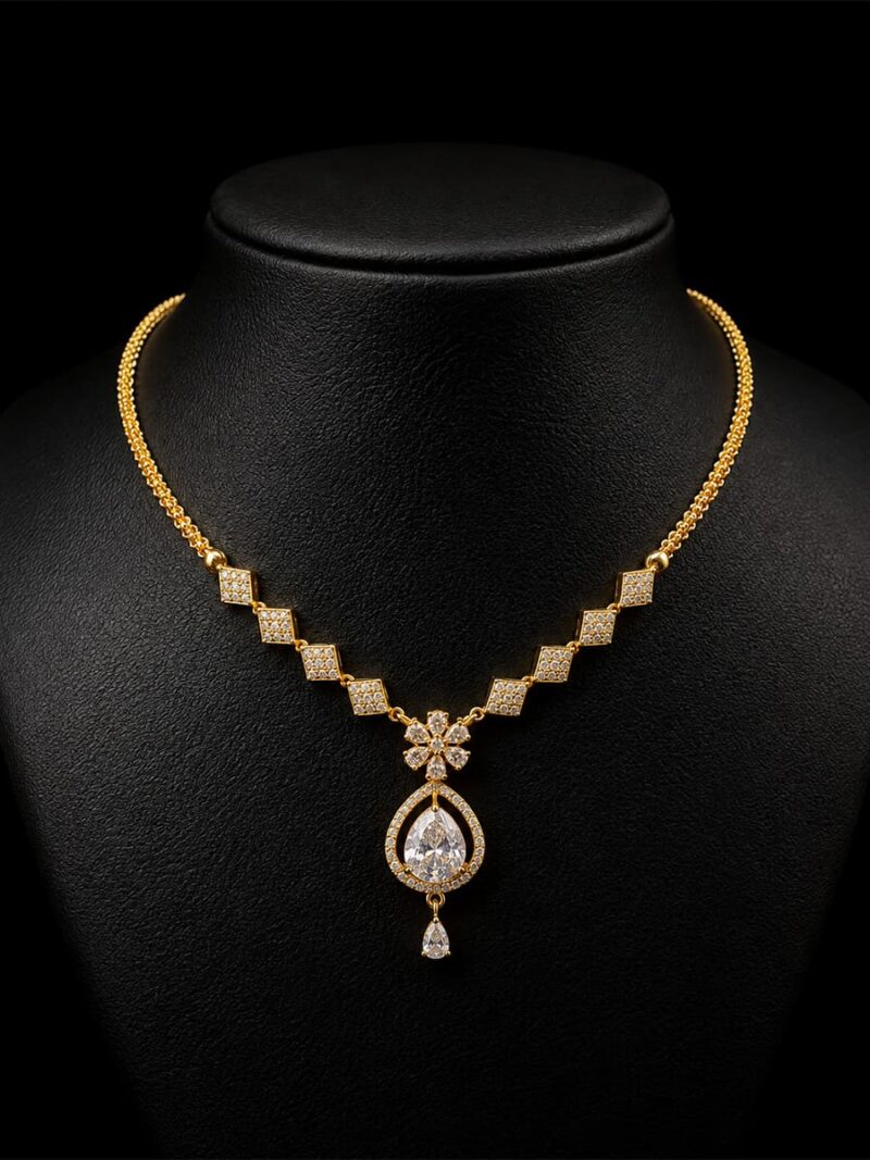 W-JW-TA-40-02-f Women's Alloy Party Wear Gold Necklace