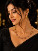 Women's Alloy Necklace Set Gold & Ruby