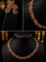 Women's Alloy Necklace Set Gold & Ruby