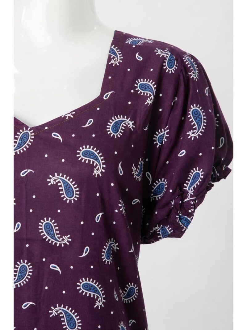 Women's Cotton Frock Nighty - Purple