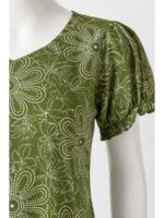 W-NY-454-07-OG-M-f_detail Women's Cotton Frock Nighty - Olive Green