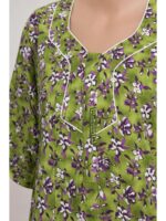 W-NY-456-05-MG-5XL-f_detail Women’s Cotton Plus-Size Zip Nighty - Mint Green