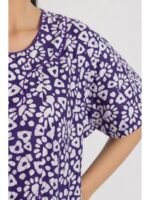 W-NY-457-07-PP-4XL_detail Women’s Cotton Plus-Size Zip Nighty - Purple