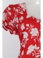 Women's Cotton Frock Nighty - Red