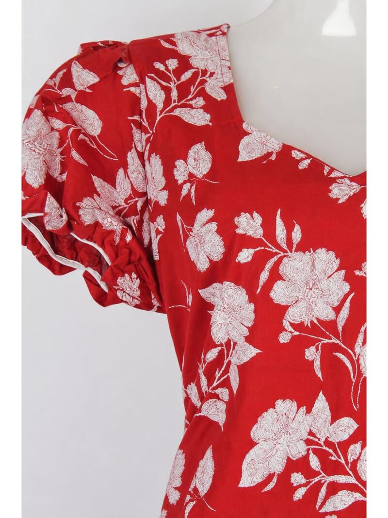 Women's Cotton Frock Nighty - Red