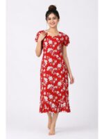 Women's Cotton Frock Nighty - Red