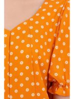 W-NY-461-12-AM-M-f_detail Women's Cotton Zip Frock Nighty - Amber