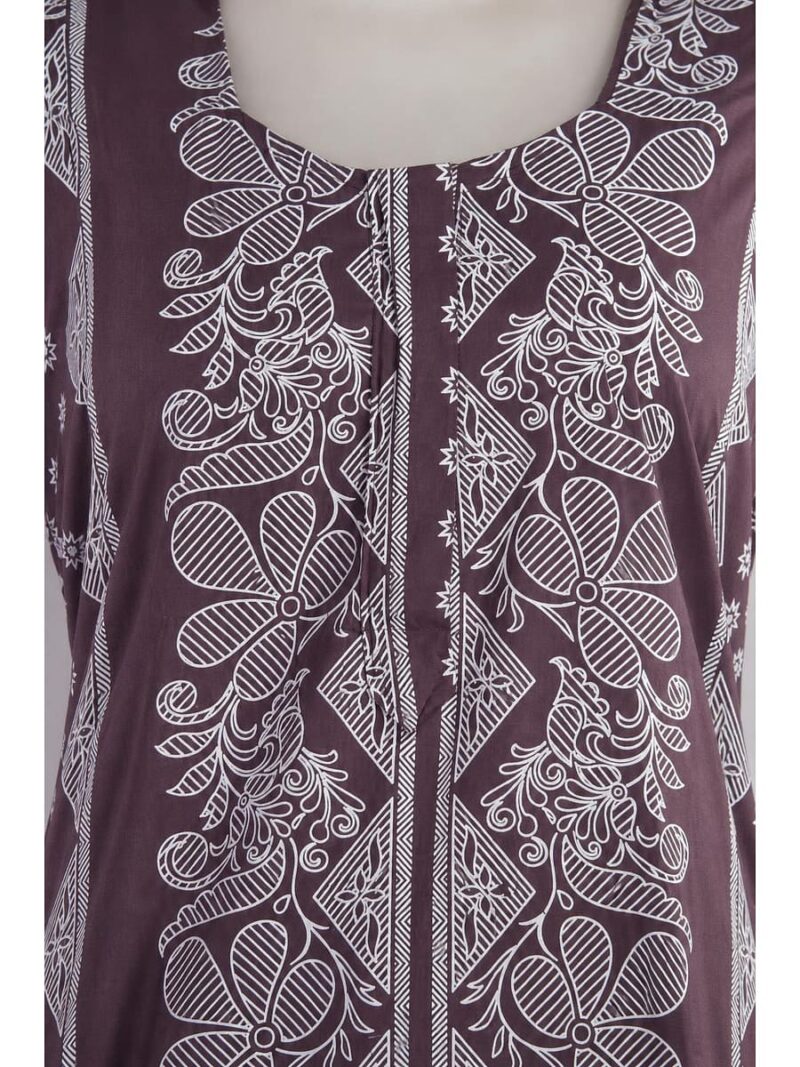 Women's Cotton Zip Frock Nighty - Plum