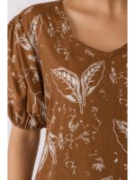 W-NY-462-15-BR-3XL_detail Women's Plus Size Cotton Frock Nighty - Brown