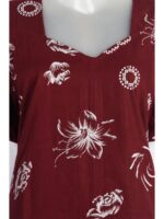 Women's Plus Size Cotton Frock Nighty - Maroon
