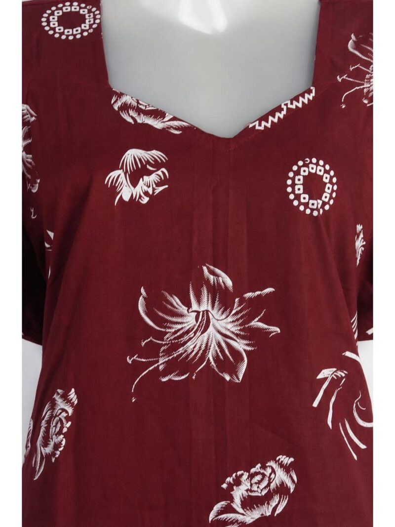 Women's Plus Size Cotton Frock Nighty - Maroon