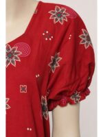 W-NY-462-28-RD-3XL_detail Women's Cotton Plus Size Zip Frock Nighty - Red