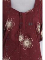 W-NY-462-30-MR-3XL_detail Women's Cotton Plus Size Zip Frock Nighty - Maroon