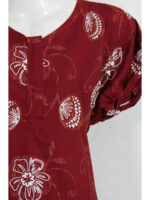 W-NY-462-35-MR-3XL_detail Women's Cotton Plus Size Zip Frock Nighty - Maroon