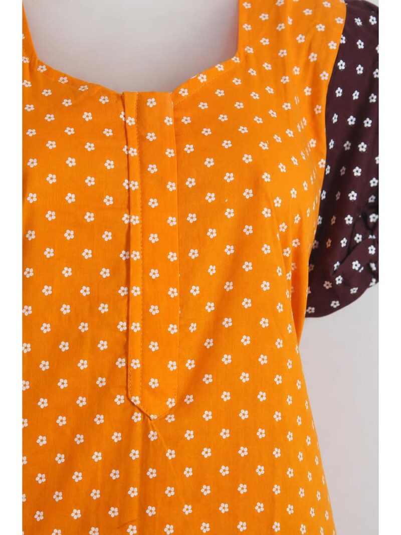 Women's Cotton Zip Frock Nighty - Yellow