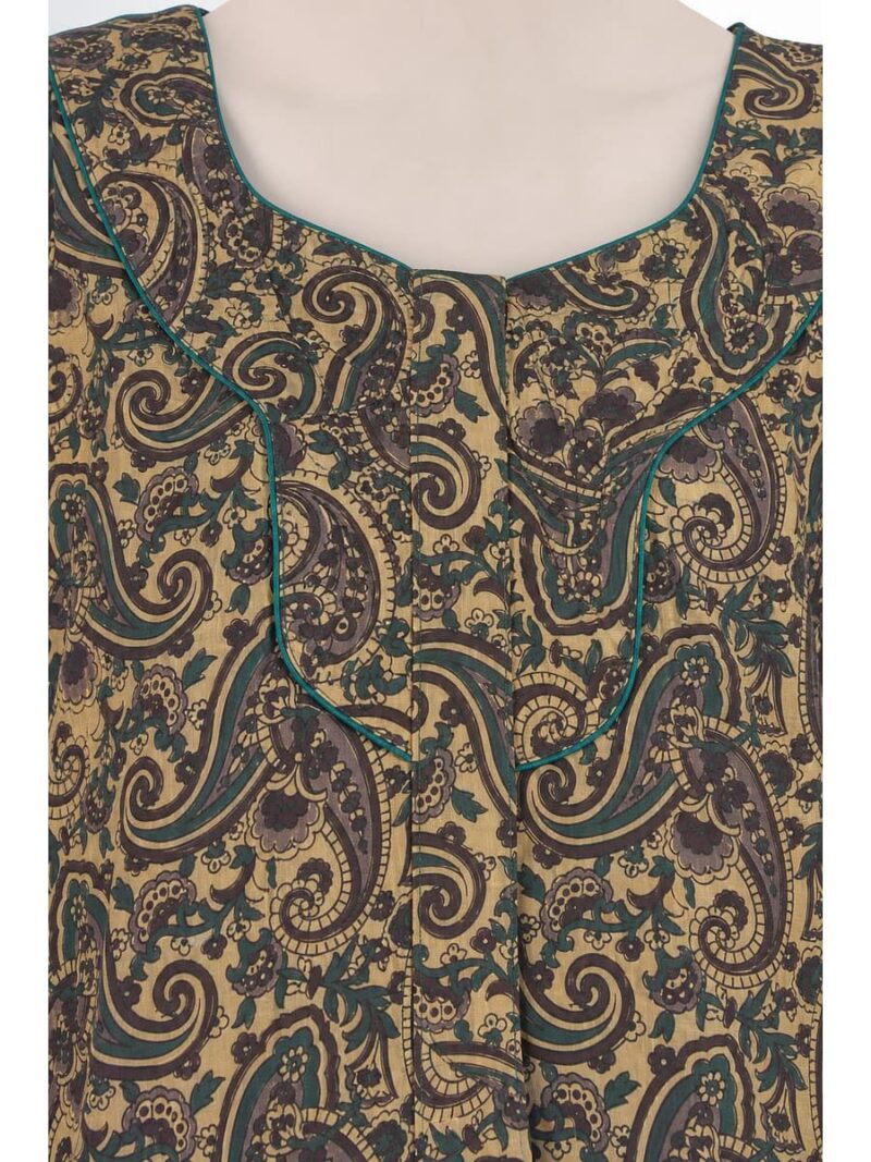Women’s Cotton Plus-Size Zip Nighty - Brown