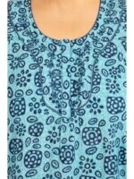 W-NY-483-09-TQ-4XL_detail Women’s Cotton Plus-Size Zip Nighty -Turquoise