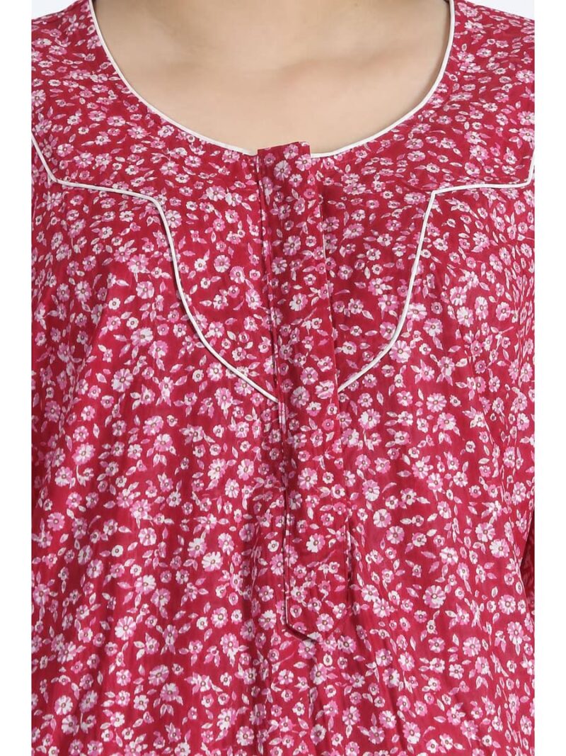 Women’s Cotton Plus-Size Zip Nighty - Raspberry
