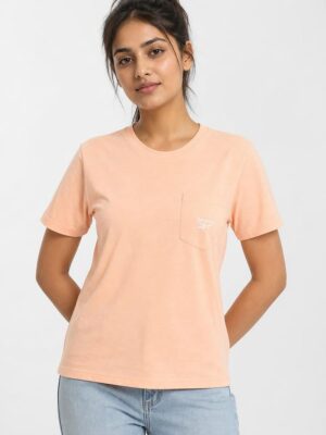 Women's Cotton Pocket T-Shirt - Peach