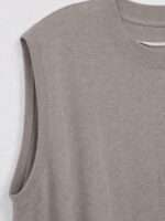 W-TS-473-01-GY-XXL-f_detail Women's Cotton Sleeveless T-Shirt - Grey
