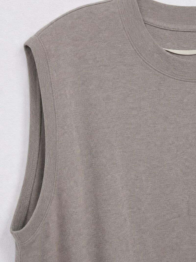 Women's Cotton Sleeveless T-Shirt - Grey
