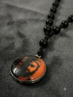 Unisex Metal Pendant Temple Chain - Black