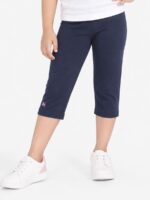 K-PN-482-01-NB-5Y_f Girls' Cotton Capri Pants - Navy Blue