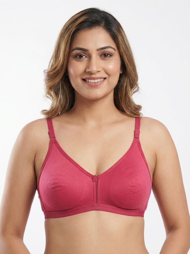 Women's Cotton Non-Padded Bra – Raspberry