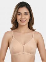 W-BR-556-06-PC-L_front Women's Cotton Non-Padded Bra – Peach