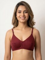 Women's Cotton Non-Padded Bra – Maroon