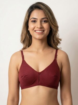 Women's Cotton Non-Padded Bra – Maroon