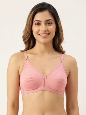 Women's Cotton Non-Padded Bra – Pink