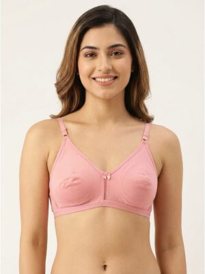 Women's Cotton Non-Padded Bra – Pink
