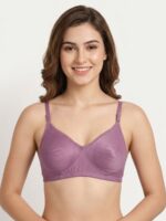 W-BR-558-06-PL-M_front Women's Cotton Non-Padded Bra – Plum
