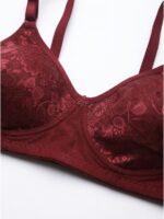 W-BR-559-01-MR-M_detail Women's Cotton Non-Padded Lace Bra, Maroon